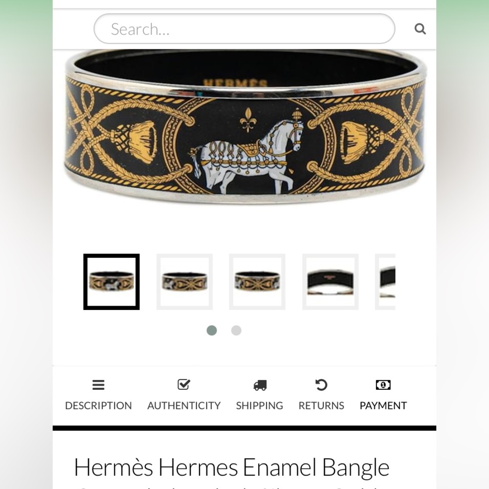 SOLD Hermes Black and Gold Equestrian Bracelet - Picture 2 of 14